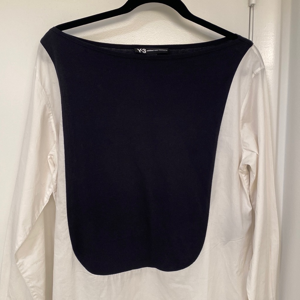 Y-3 Adidas/Yohji Yamamoto black & white blouse, M